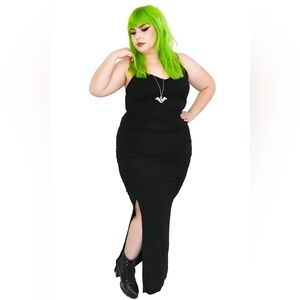 Foxblood ‘Snatched Dress’ with Ruched Sides and Slit